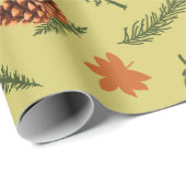 Naadloos inpakpapier met pineconen en bladeren (Rol Hoek)
