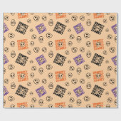 Naadloos inpakpapier met schedels voor Halloween (Vlak)