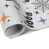 Naadloos inpakpapier met spinnen, spinnenwebben, b (Rol Hoek)