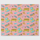 Naadloos inpakpapier: Papier Vliegtuig Schooltas (Vlak)