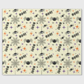 Naadloos inpakpapier: Spinnen, Cobweb en Boo! Cadeaupapier (Vlak)