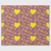 Naadloos inpakpapier voor School Heart Pencil (Vlak)