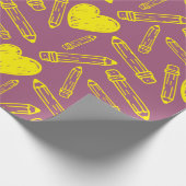 Naadloos inpakpapier voor School Heart Pencil (Hoek)