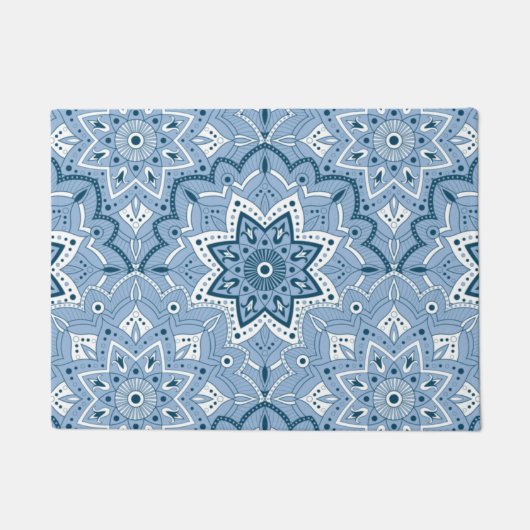Naadloos Islamic Colorful Blue Deurmat (Voorkant)