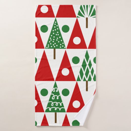 Naadloos jaarkerstpatroon met kerstmis badhanddoek (Badhanddoek)