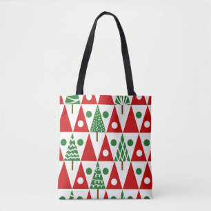 Naadloos jaarkerstpatroon met kerstmis tote bag