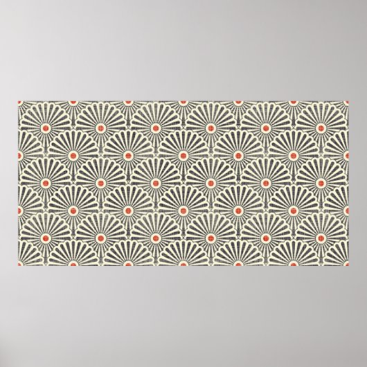 Naadloos japans  patroon op textuurachtergrond poster (Voorkant)