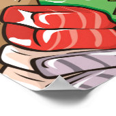 naadloos Japans voedselpatroon Poster (Hoek)