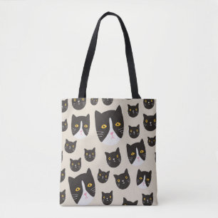 Naadloos kattenpatroon/-naadloos kattenpatroon/ tote bag
