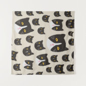 Naadloos kattenpatroon/ wandkleed (Voorkant (horizontaal))