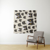 Naadloos kattenpatroon/ wandkleed (In Situ (horizontaal))