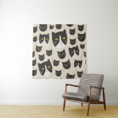Naadloos kattenpatroon/ wandkleed (In situ)