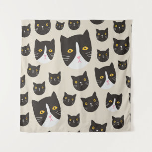 Naadloos kattenpatroon/ wandkleed