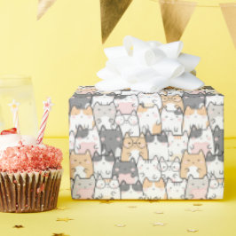 Naadloos Kawaii Cute Cats Patroon Cadeaupapier