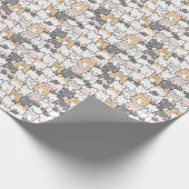 Naadloos Kawaii Cute Cats Patroon Cadeaupapier (Hoek)