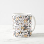 Naadloos Kawaii Cute Cats Patroon Koffiemok (Voorkant rechts)