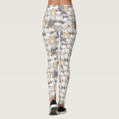 Naadloos Kawaii Cute Cats Patroon Leggings (Achterkant)