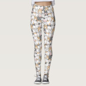 Naadloos Kawaii Cute Cats Patroon Leggings (Voorkant)