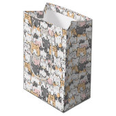 Naadloos Kawaii Cute Cats Patroon Medium Cadeauzakje (Voorkant Gekanteld)