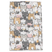 Naadloos Kawaii Cute Cats Patroon Medium Cadeauzakje (Voorkant)