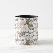 Naadloos Kawaii Cute Cats Patroon Mok (Midden)