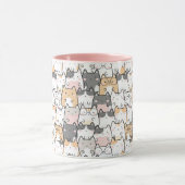 Naadloos Kawaii Cute Cats Patroon Mok (Midden)
