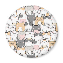 Naadloos Kawaii Lieve Katten Patroon