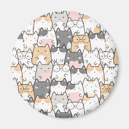 Naadloos Kawaii Lieve Katten Patroon Magneet
