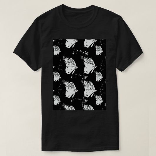 Naadloos Kelesaal Pattern Celestial Moth Pattern T-shirt (Design voorkant)