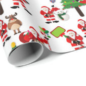 Naadloos kerstfeest cadeaupapier (Rol Hoek)