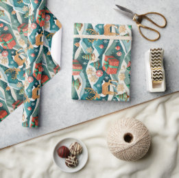 Naadloos kerstinpakpapier Rendieren 300dpi Cadeaupapier