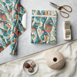 Naadloos kerstinpakpapier Rendieren 300dpi Cadeaupapier