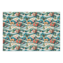 Naadloos kerstinpakpapier rendieren 300dpi