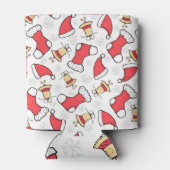 Naadloos Kerstmispatroon, feestelijk ontwerp. Blikjeskoeler (Achterkant)