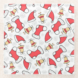 Naadloos Kerstmispatroon, feestelijk ontwerp. Glazen Onderzetter