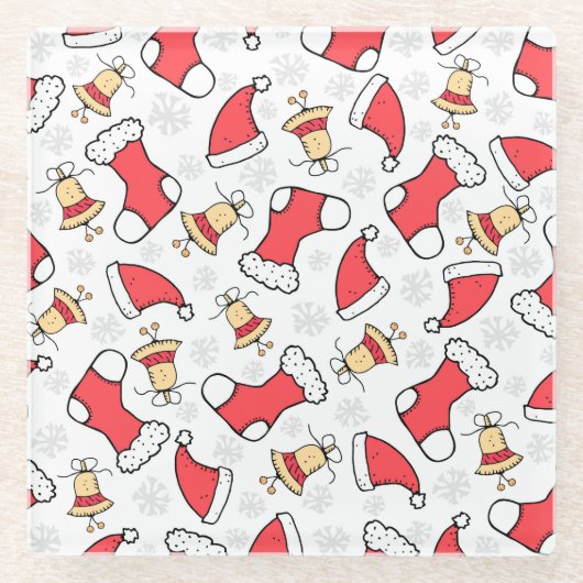Naadloos Kerstmispatroon, feestelijk ontwerp. Glazen Onderzetter (Voorkant)