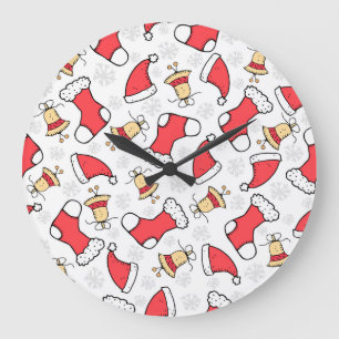 Naadloos Kerstmispatroon, feestelijk ontwerp. Grote Klok