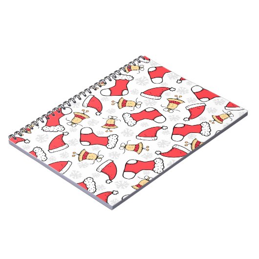 Naadloos Kerstmispatroon, feestelijk ontwerp. Notitieboek (Linkerzijde)