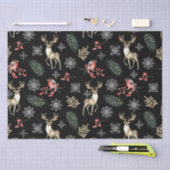 Naadloos kerstpatroon met droger & bullfinks tissuepapier (Craft)