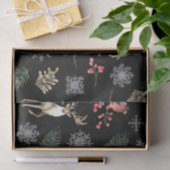 Naadloos kerstpatroon met droger & bullfinks tissuepapier (Geschenk)