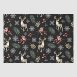 Naadloos kerstpatroon met droger & bullfinks tissuepapier