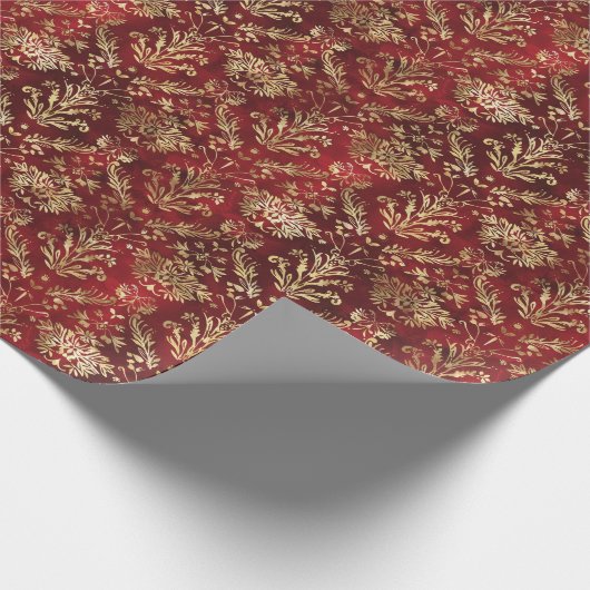 Naadloos kerstpatroon met gouden folie accenten cadeaupapier (Hoek)