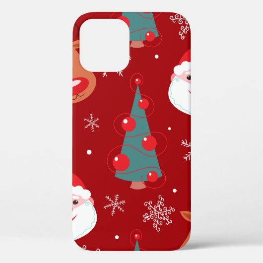 Naadloos kerstpatroon met rendiersanta tre Case-Mate iPhone case (Achterkant)
