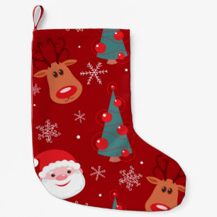 Naadloos kerstpatroon met rendiersanta tre kleine kerstsok