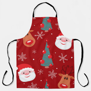 Naadloos kerstpatroon met rendiersanta tre schort