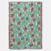 Naadloos kerstpatroon. Sokken, Bomen, Bauble, Deken (Voorkant Verticaal)