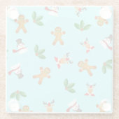 Naadloos kerstpatroonglas Onderzetter (Achterkant)