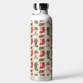 Naadloos Kerstsokkenpatroon Waterfles (Rechts)