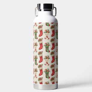 Naadloos Kerstsokkenpatroon Waterfles