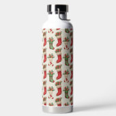 Naadloos Kerstsokkenpatroon Waterfles (Links)